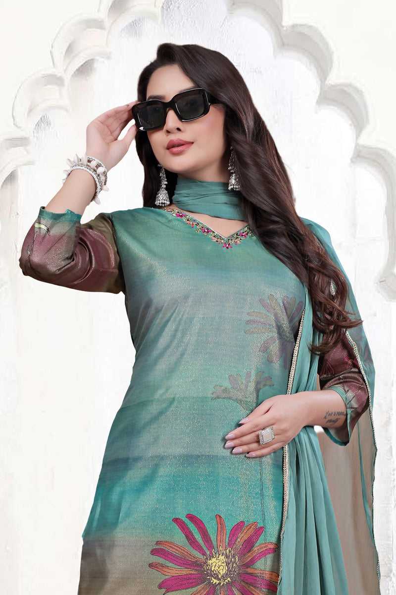 Pure Muslin Kurti Set with Dupatta – Khatli Handwork | Parmeshwari Ethnic