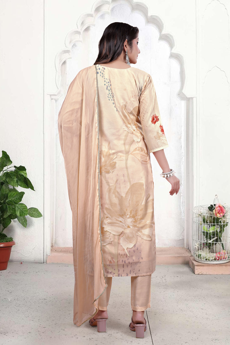 Pure Muslin Kurti Set with Dupatta – Khatli Handwork | Parmeshwari Ethnic