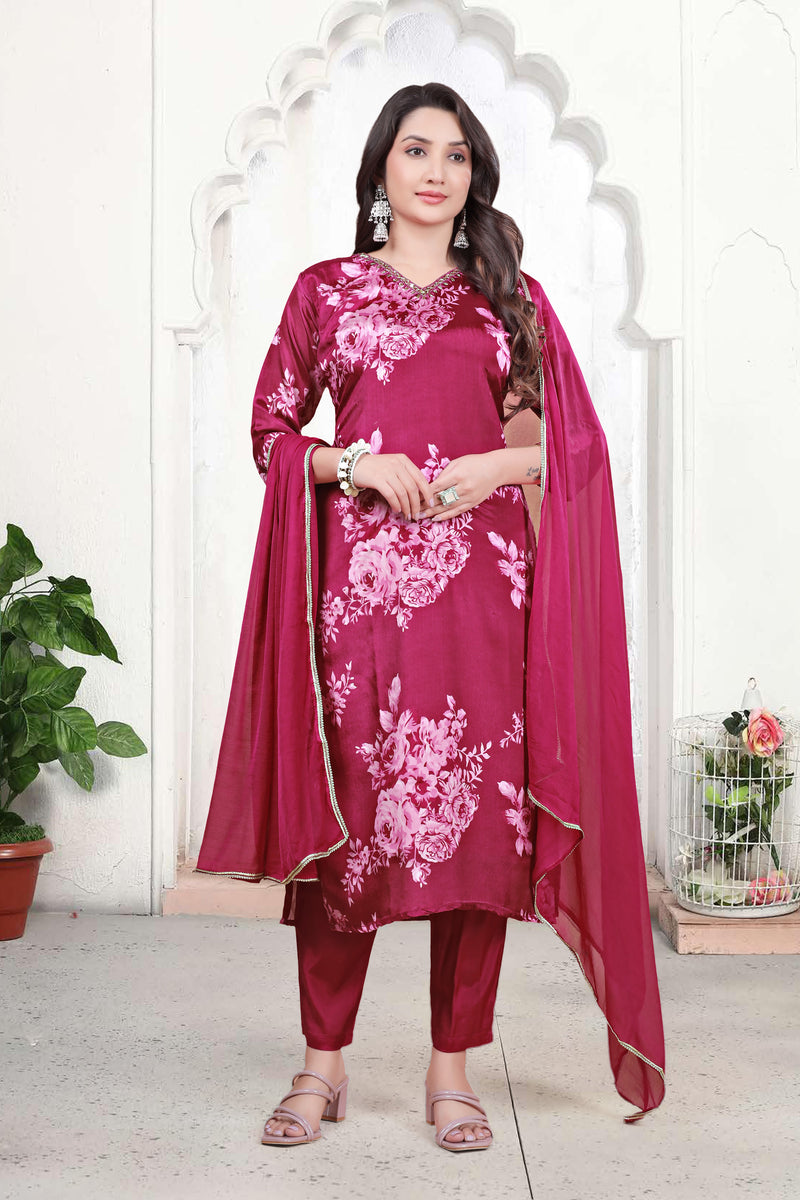 Pure Muslin Kurti Set with Dupatta – Khatli Handwork | Parmeshwari Ethnic