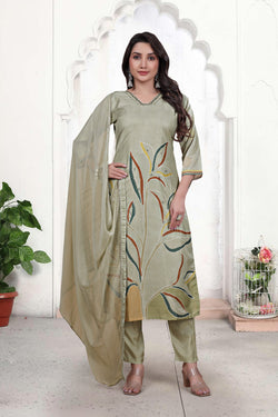 Pure Muslin Kurti Set with Dupatta – Khatli Handwork | Parmeshwari Ethnic
