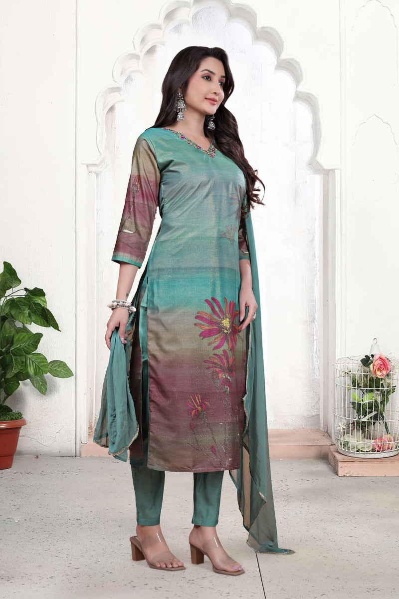 Pure Muslin Kurti Set with Dupatta – Khatli Handwork | Parmeshwari Ethnic