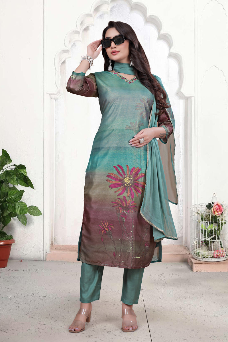 Pure Muslin Kurti Set with Dupatta – Khatli Handwork | Parmeshwari Ethnic
