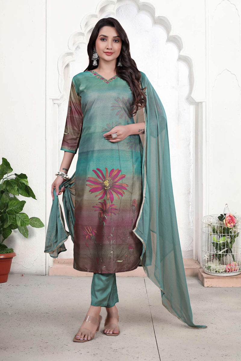 Pure Muslin Kurti Set with Dupatta – Khatli Handwork | Parmeshwari Ethnic