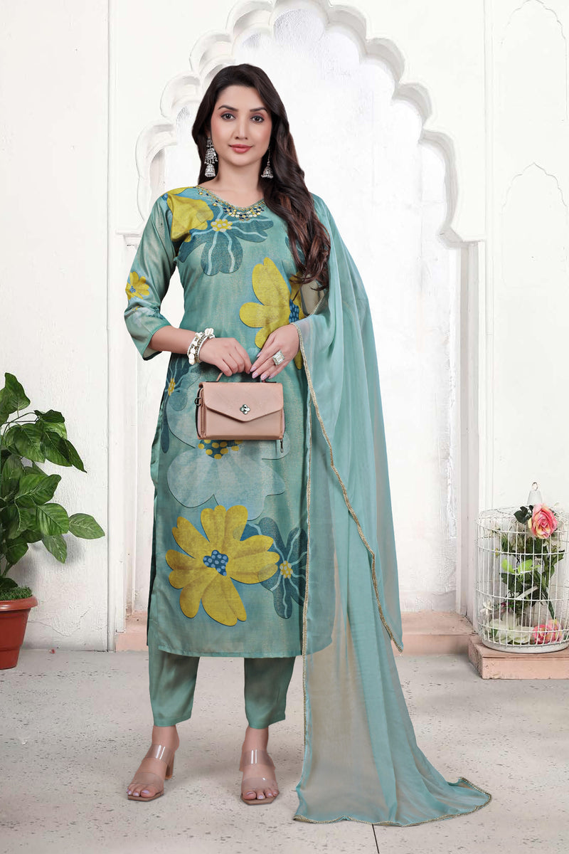 Pure Muslin Kurti Set with Dupatta – Khatli Handwork | Parmeshwari Ethnic