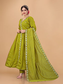 Festive Embroidered Anarkali Kurti Set with Chanderi Dupatta | Parmeshwari Ethnic
